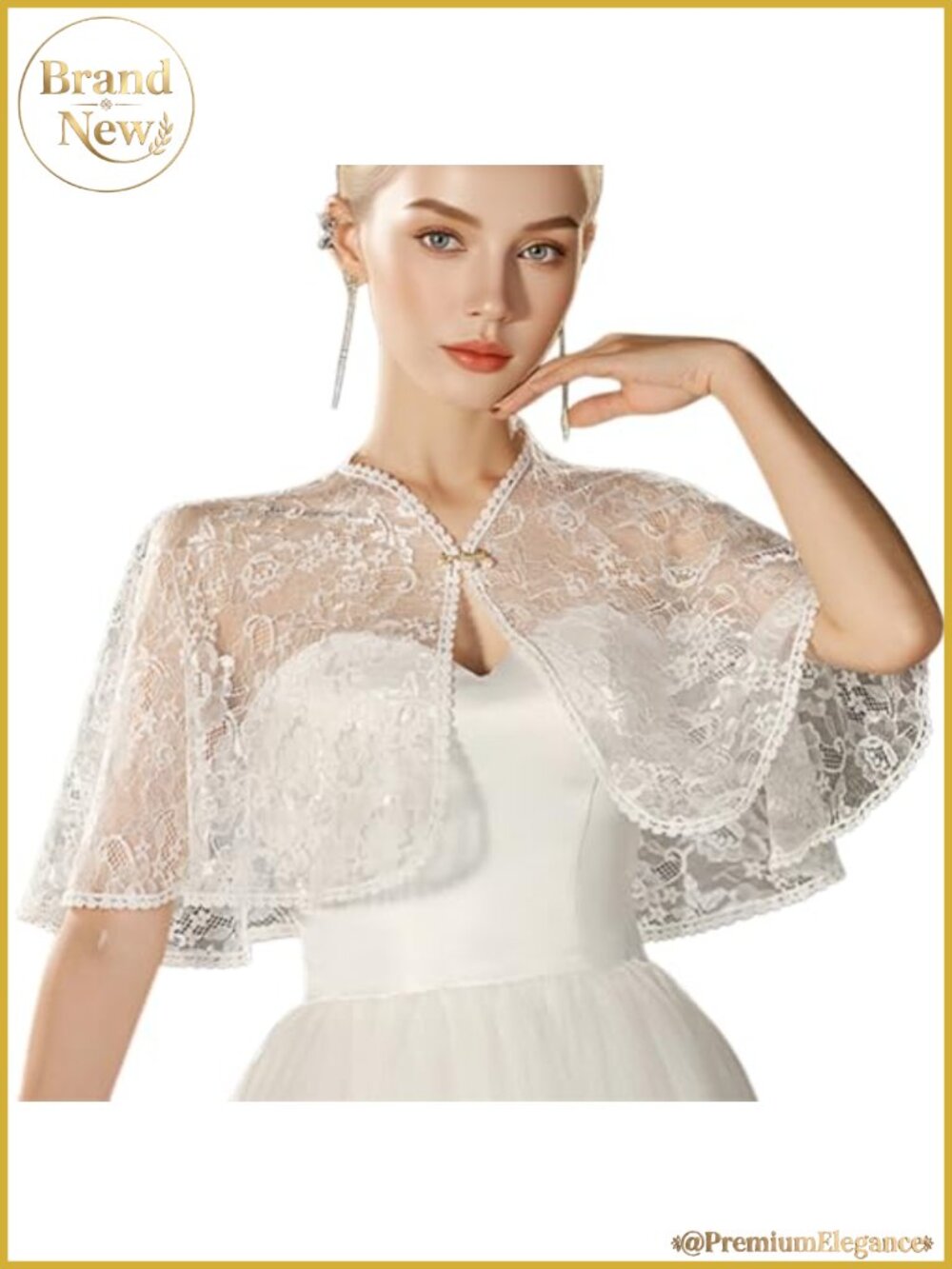 Women's Polyester Floral Lace Shawl Capelet Wedding Wrap
